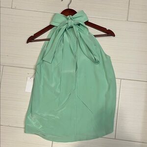 NWT Equipment Green 100% Silk Halter Blouse - XXS